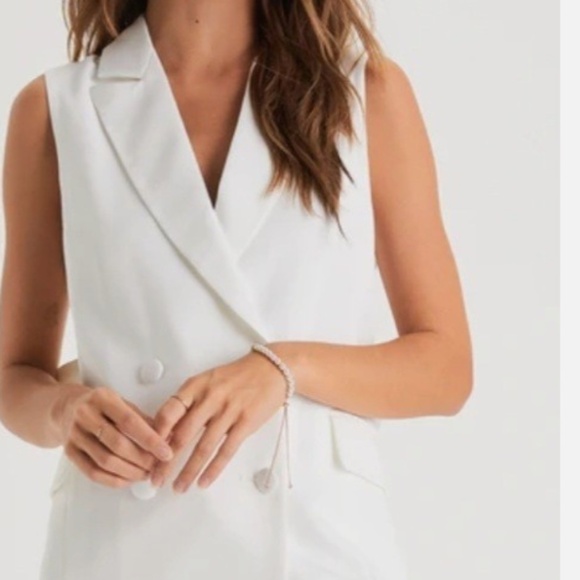 NWT Lulus Sleeveless Bow Blazer Mini Dress | Size L - Picture 1 of 6